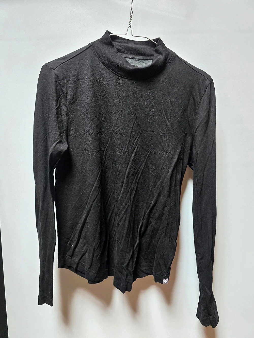 FIGS Super Soft Long-Sleeve Underscrub Mock Neck Black - XS